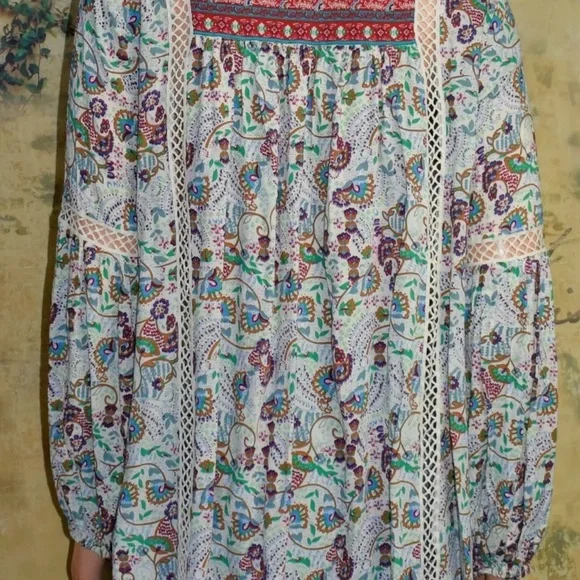 SUNDANCE CATALOG Jessamyn Lace Blouse Size Small Boho Summer tunic READ! - Picture 2 of 13